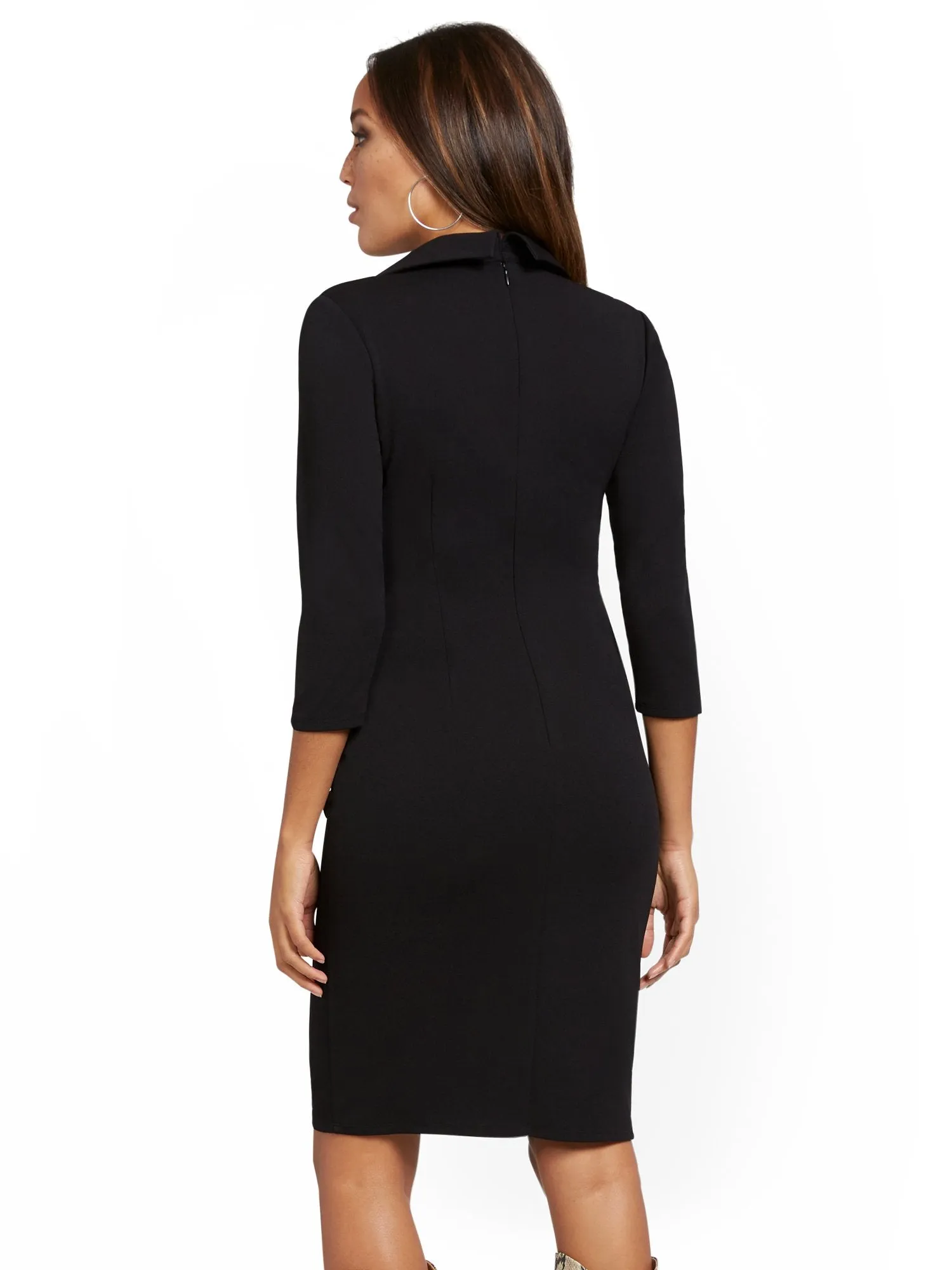 V-Neck Tie-Front Sheath Dress - Magic Crepe®