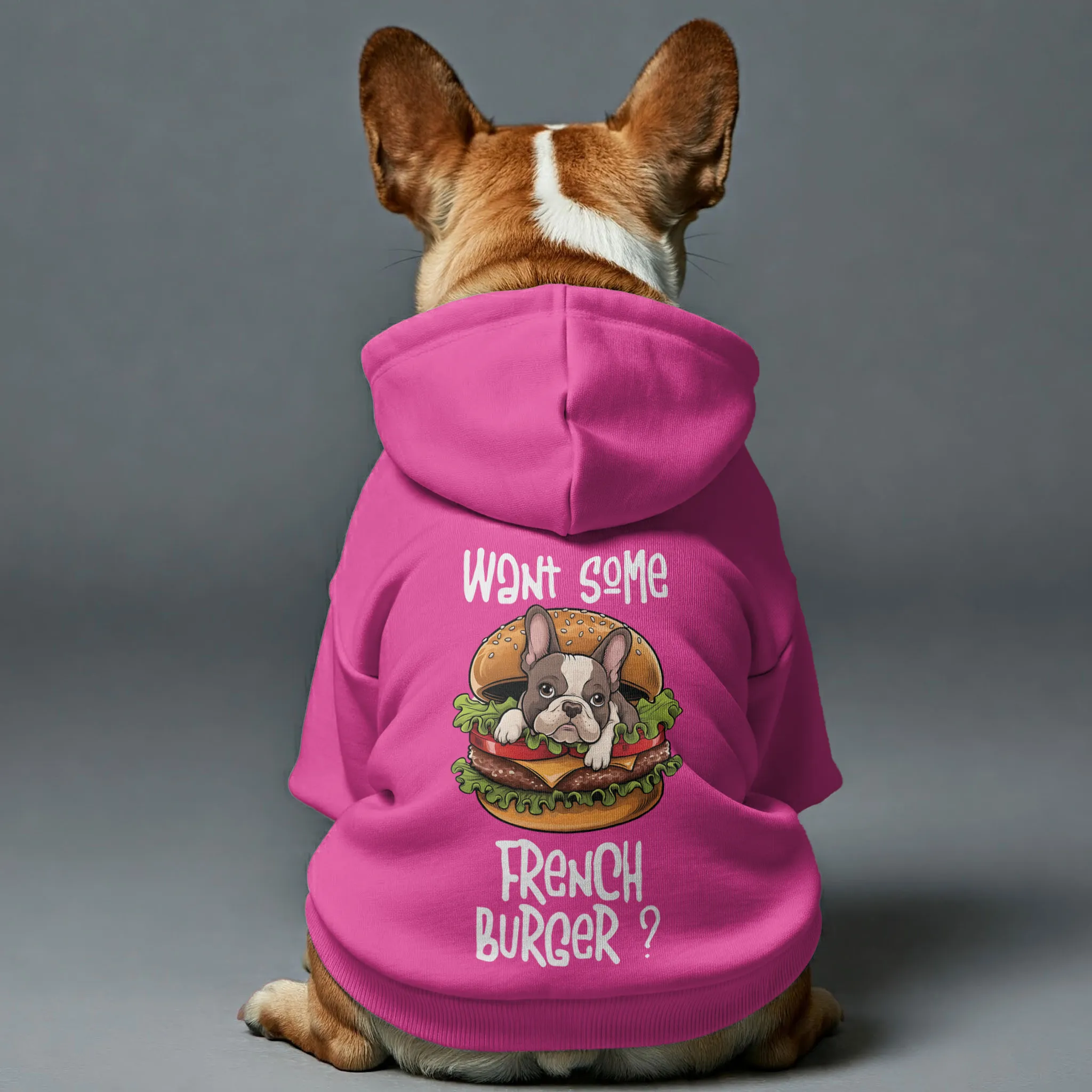 want some french burger ? - Personalized French Bulldog Hoodies with Funny Quotes – Stylish, Cozy, and Premium 100% Cotton