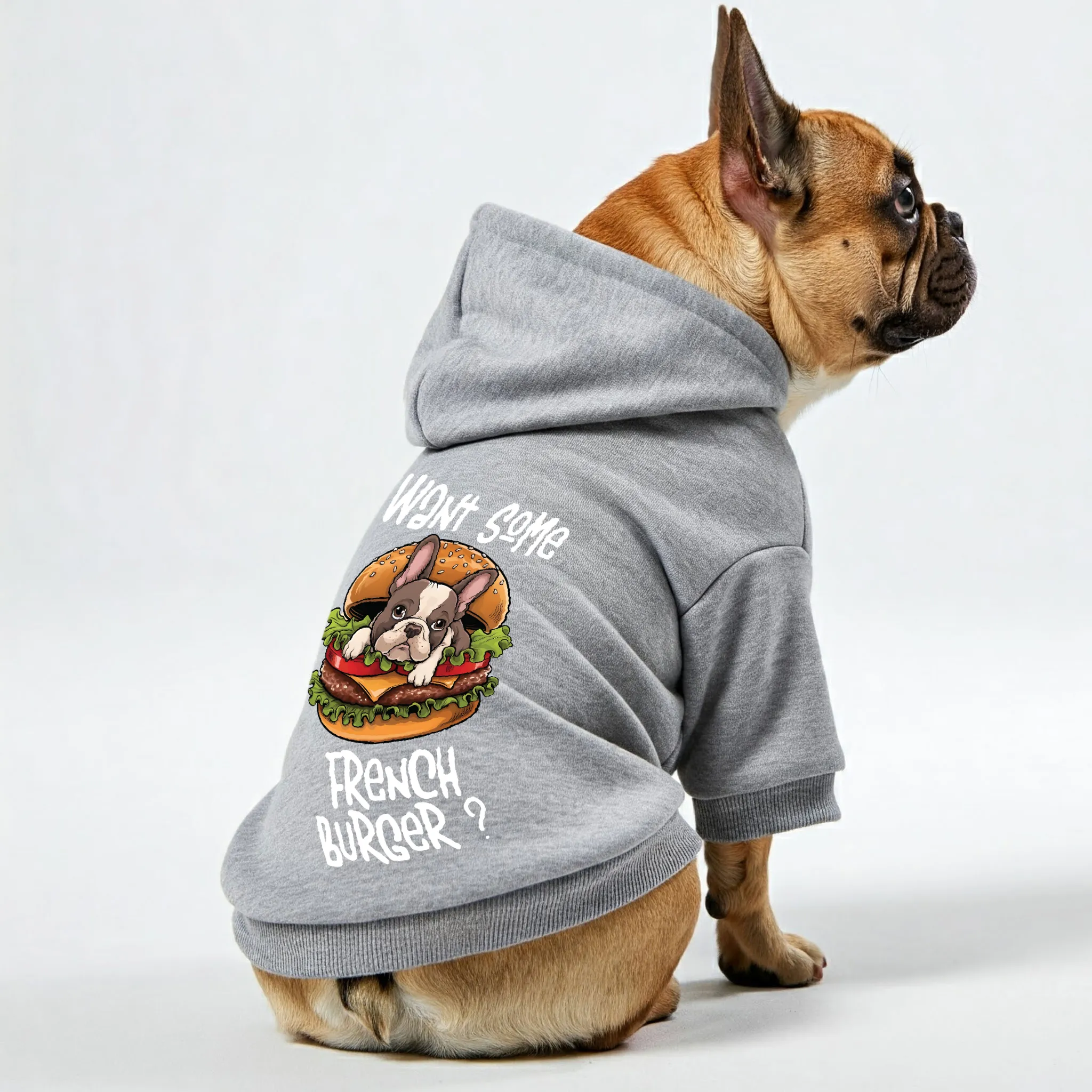 want some french burger ? - Personalized French Bulldog Hoodies with Funny Quotes – Stylish, Cozy, and Premium 100% Cotton