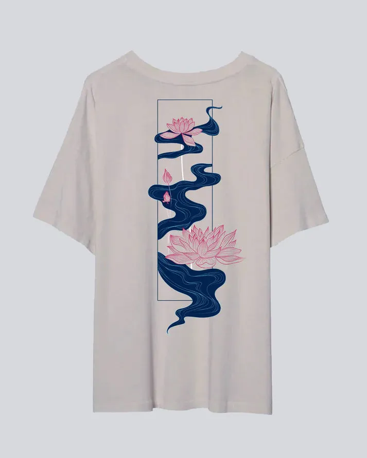 Water Lily | Oversized Tee | Gray