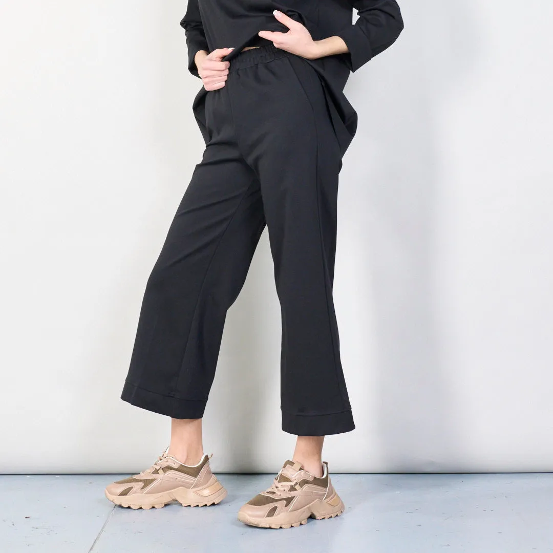 Wide-leg elastic waist trousers wholesale