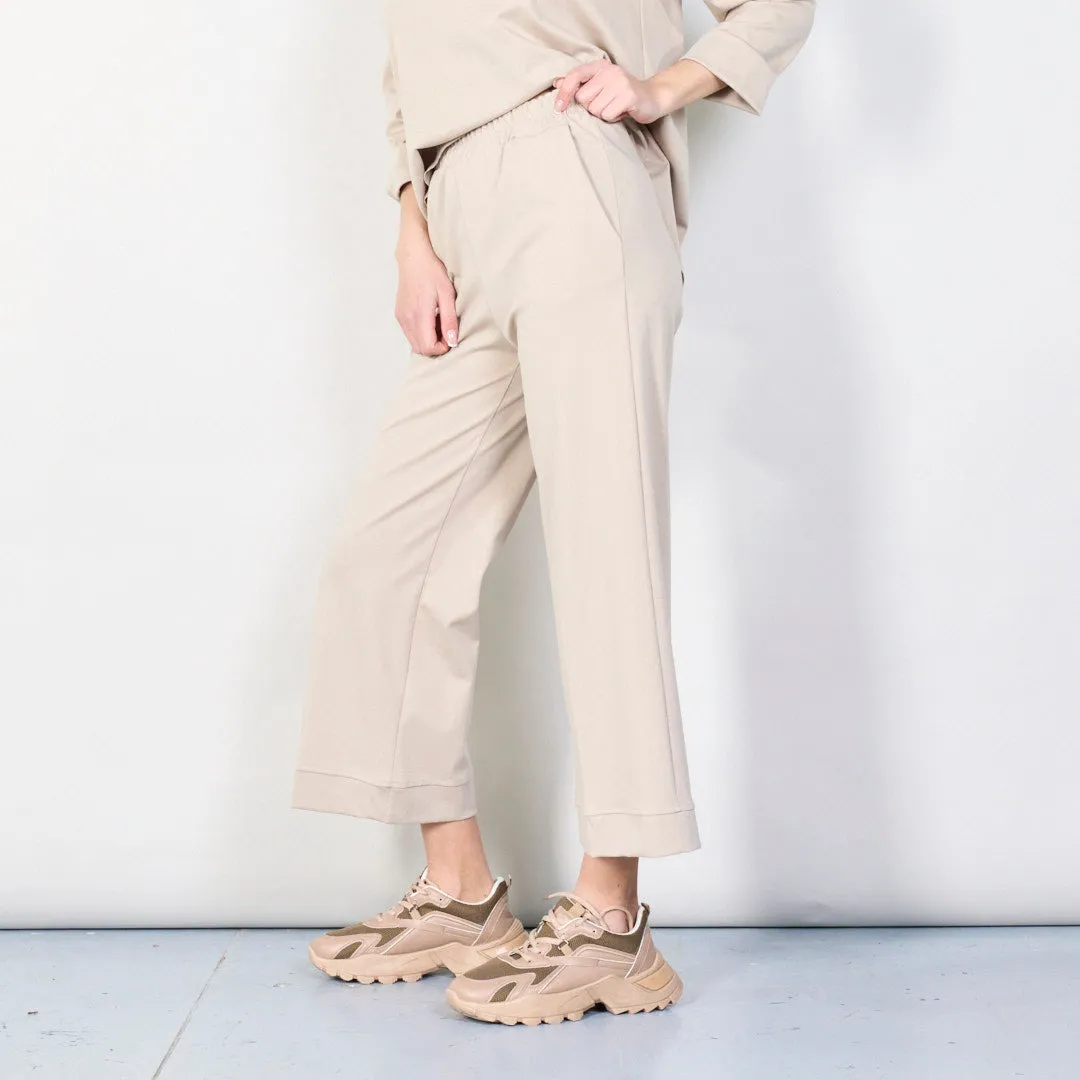 Wide-leg elastic waist trousers wholesale